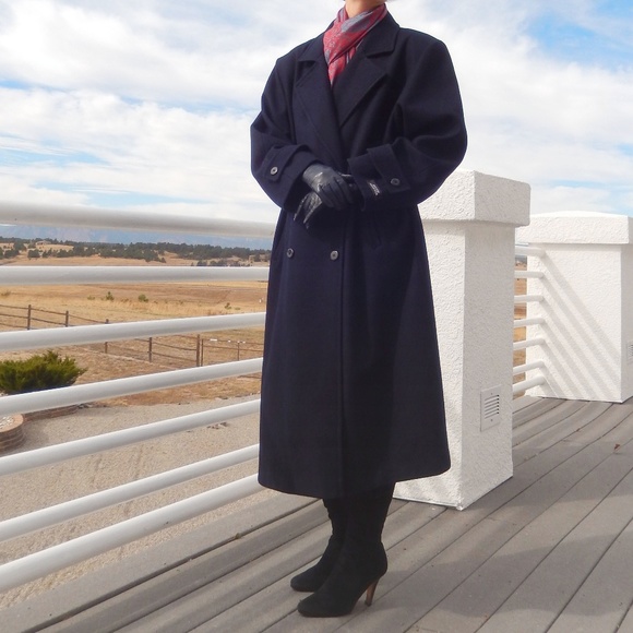 Vintage Jackets & Blazers - Vintage 100% Wool Double Breasted Long Coat